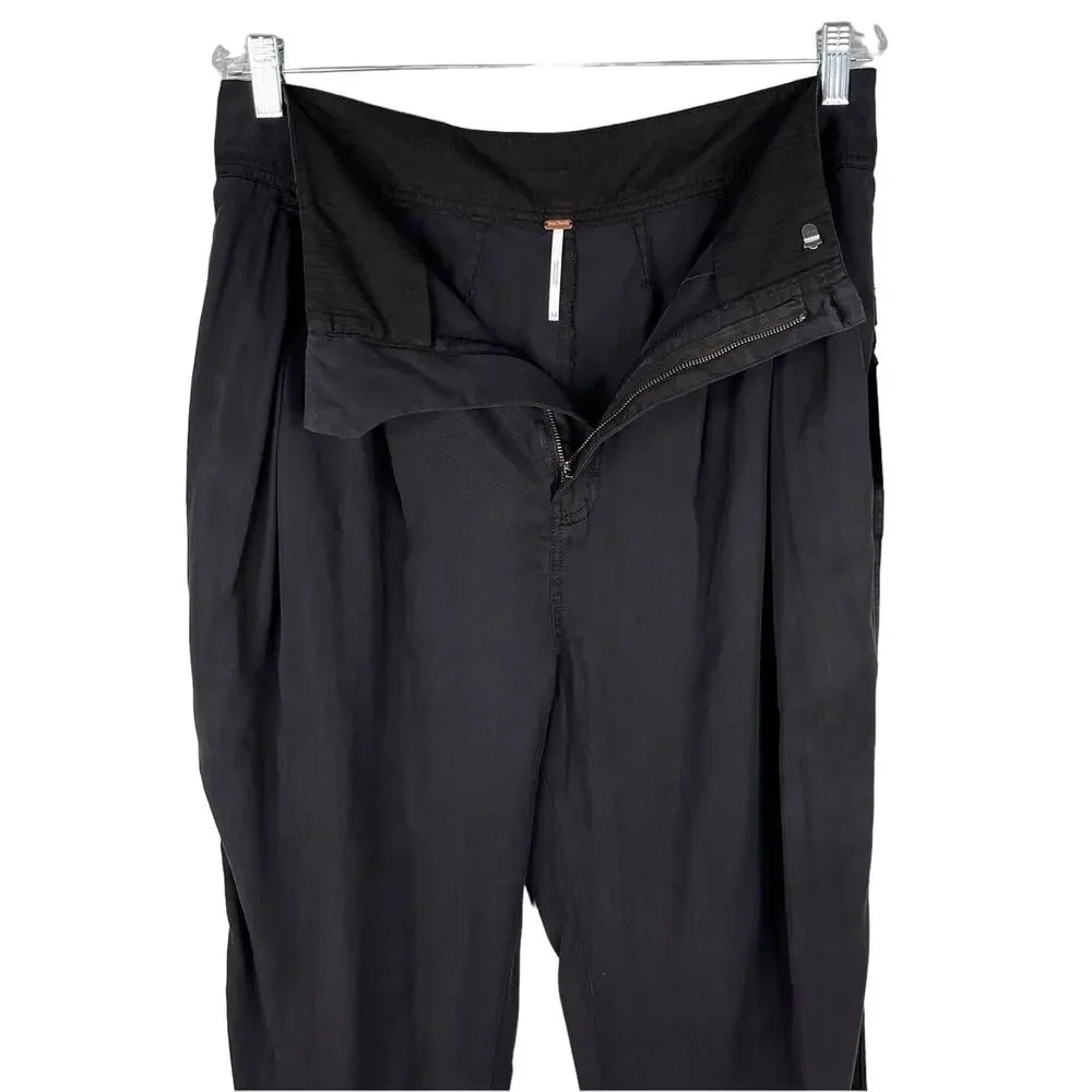 Free People Run Wild High Waist Balloon Pants Black 12 New